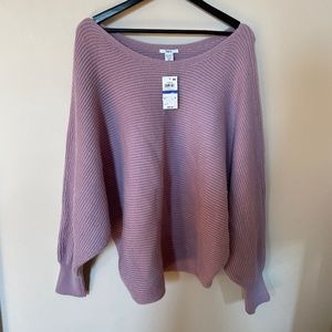 Bar III Lavender Purple Oversized Dolman Sleeve Boatneck Sweater